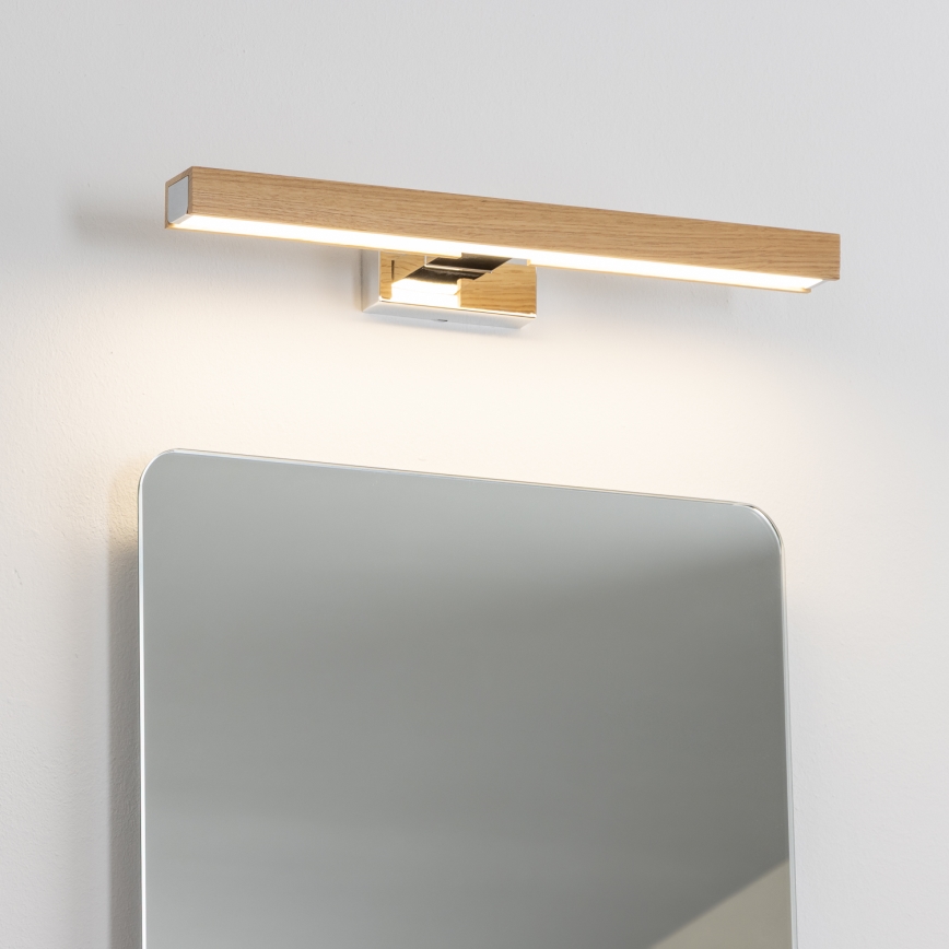 Brilagi - Illuminazione a LED per specchi da bagno WOODY MIRROR LED/8W/230V 40 cm IP44 quercia/cromo lucido