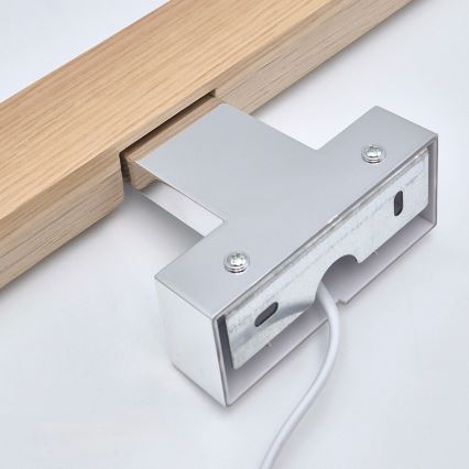 Brilagi - Illuminazione a LED per specchi da bagno WOODY MIRROR LED/8W/230V 40 cm IP44 quercia/cromo lucido