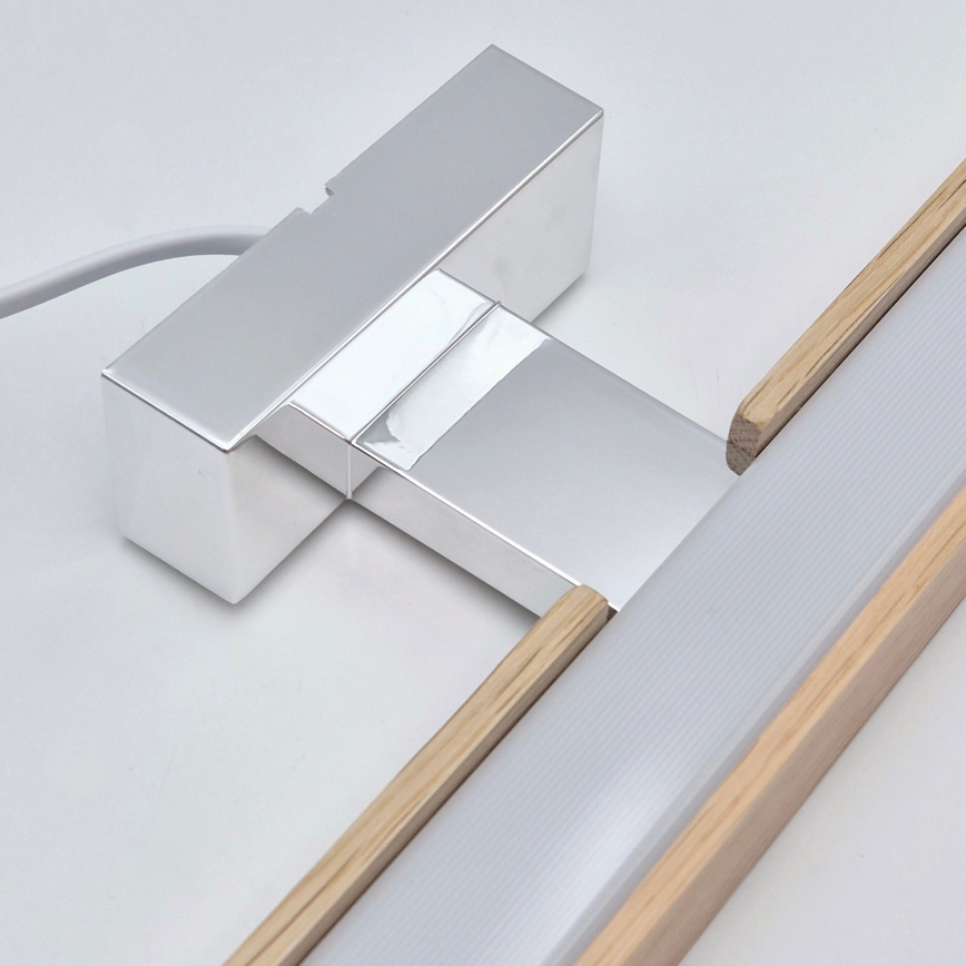 Brilagi - Illuminazione a LED per specchi da bagno WOODY MIRROR LED/8W/230V 40 cm IP44 quercia/cromo lucido