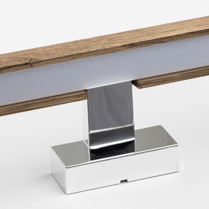 Brilagi - Illuminazione a LED per specchi da bagno WOODY MIRROR LED/8W/230V 40 cm IP44 quercia noce/cromo lucido