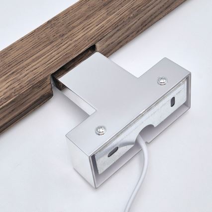 Brilagi - Illuminazione a LED per specchi da bagno WOODY MIRROR LED/8W/230V 40 cm IP44 quercia noce/cromo lucido