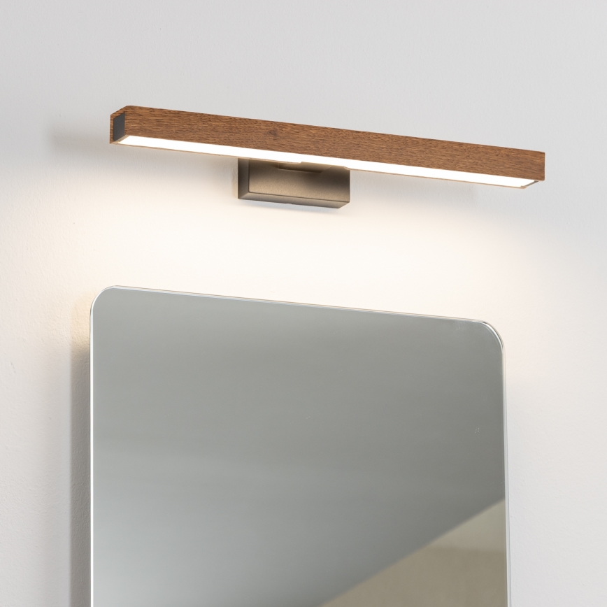 Brilagi - Illuminazione a LED per specchi da bagno WOODY MIRROR LED/8W/230V 40 cm IP44 quercia ciliegio/nero
