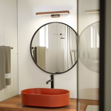 Brilagi - Illuminazione a LED per specchi da bagno WOODY MIRROR LED/8W/230V 40 cm IP44 quercia ciliegio/nero