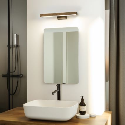 Brilagi - Illuminazione a LED per specchi da bagno WOODY MIRROR LED/8W/230V 40 cm IP44 quercia noce/nero