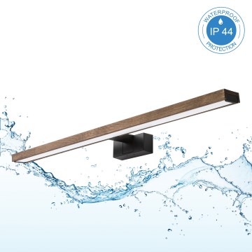 Brilagi - Illuminazione a LED per specchio da bagno 3 in 1 WOODY MIRROR LED/15W/230V 80 cm IP44 nero/rovere noce