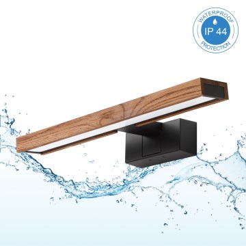 Brilagi - Illuminazione a LED per specchio da bagno 3 in 1 WOODY MIRROR LED/8W/230V 40 cm IP44 nero/rovere