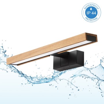Brilagi - Illuminazione a LED per specchio da bagno 3 in 1 WOODY MIRROR LED/8W/230V IP44 nero/rovere
