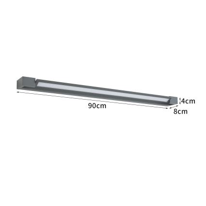 Brilagi - Illuminazione LED per specchio da bagno AQUA LINE LED/24W/230V 90 cm IP44 antracite CRI 90