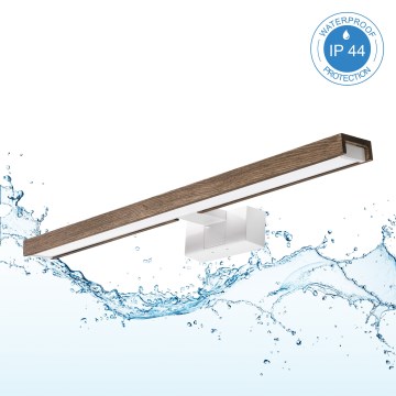 Brilagi - Illuminazione LED per specchio da bagno 3 in 1 WOODY MIRROR 3 in 1 LED/12W/230V 60 cm IP44 bianco/rovere/noce