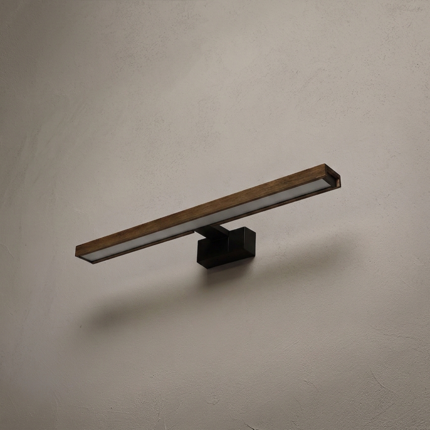 Brilagi - Illuminazione LED per specchio da bagno 3-in-1 WOODY MIRROR LED/12W/230V IP44 nero/rovere noce