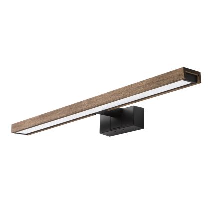 Brilagi - Illuminazione LED per specchio da bagno 3-in-1 WOODY MIRROR LED/12W/230V IP44 nero/rovere noce