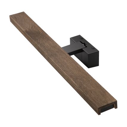 Brilagi - Illuminazione LED per specchio da bagno 3-in-1 WOODY MIRROR LED/12W/230V IP44 nero/rovere noce