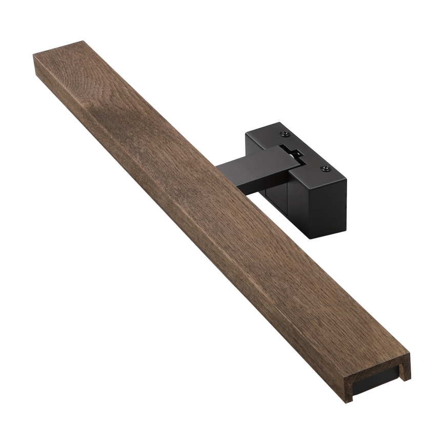 Brilagi - Illuminazione LED per specchio da bagno 3-in-1 WOODY MIRROR LED/12W/230V IP44 nero/rovere noce