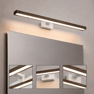 BRILAGI - Illuminazione LED per specchio da bagno 3 in 1 WOODY MIRROR LED/15W/230V 80 cm IP44 bianco/quercia/noce