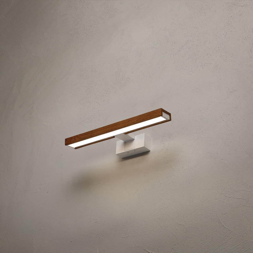 Brilagi - Illuminazione LED per specchio da bagno 3 in 1 WOODY MIRROR LED/8W/230V 40 cm IP44 bianco/rovere ciliegio