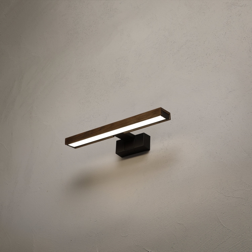 Brilagi - Illuminazione LED per specchio da bagno 3 in 1 WOODY MIRROR LED/8W/230V 40 cm IP44 nero/rovere noce