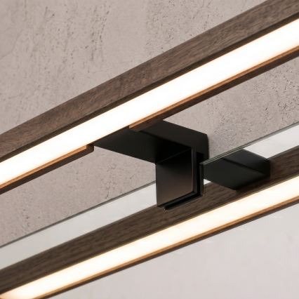 Brilagi - Illuminazione LED per specchio da bagno 3 in 1 WOODY MIRROR LED/8W/230V 40 cm IP44 nero/rovere noce