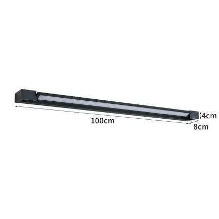 BRILAGI - Illuminazione a LED per specchio da bagno AQUA LINE LED/28W/230V 100 cm IP44 nera CRI 90