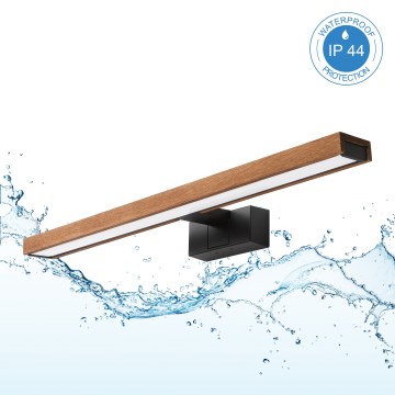 Brilagi - Illuminazione LED per specchio da bagno WOODY MIRROR 3 in 1 LED/12W/230V 60 cm IP44 nero/rovere ciliegio