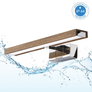 Brilagi - Illuminazione LED per specchio da bagno WOODY MIRROR 3 in 1 LED/8W/230V 40 cm IP44 cromo lucido/rovere/noce