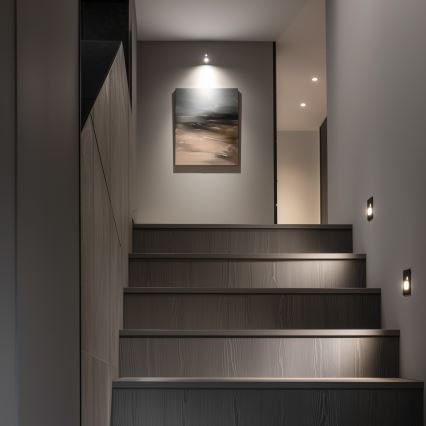 Brilagi - LED Luce per scale con sensore di movimento JACK LED/1,5W/230V 3000K/4000K/6500K nero