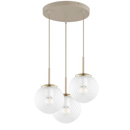Brilagi - Kabel-Pendelleuchte STELLA 3xE27/60W/230V beige/gold