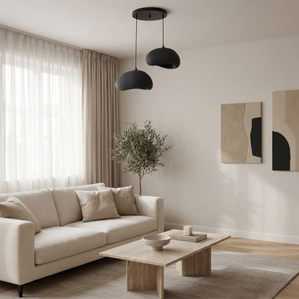 Brilagi - Kabel-Pendelleuchte WABI SABI 2xE27/40W/230V Ø 60 cm schwarz