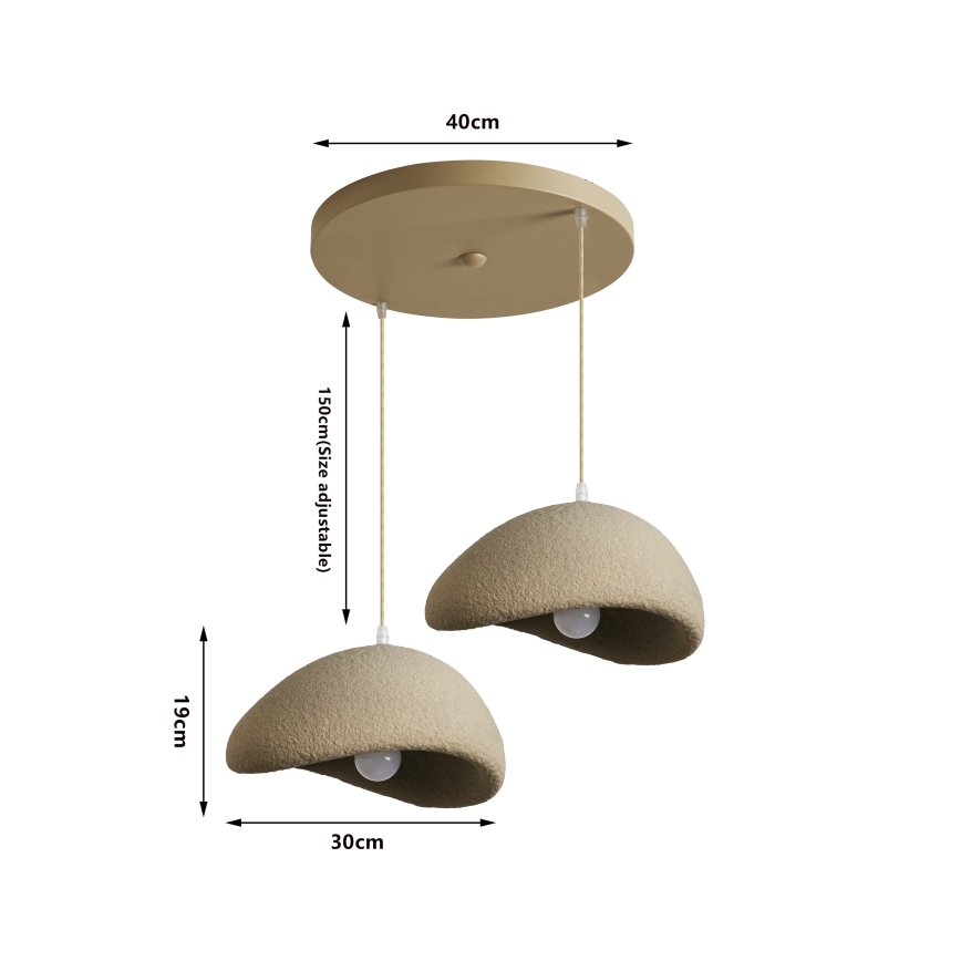 BRILAGI - Kabel-Pendelleuchte WABI SABI 2xE27/60W/230V beige