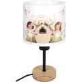 Brilagi - Kinder-Tischlampe BOBO WOOD 1xE27/25W/230V Eiche/schwarz/weiß/rosa/Feen