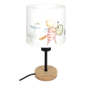 Brilagi - Kinder-Tischlampe BOBO WOOD 1xE27/25W/230V Eiche/schwarz/weiß/Tiermotive