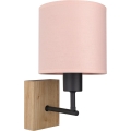Brilagi - Kinder-Wandleuchte BOBO WOOD 1xE27/25W/230V Eiche/Schwarz/Rosa
