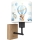Brilagi - Kinder-Wandleuchte BOBO WOOD 1xE27/25W/230V Eiche/Schwarz/Weiß/Blau/Bärchen