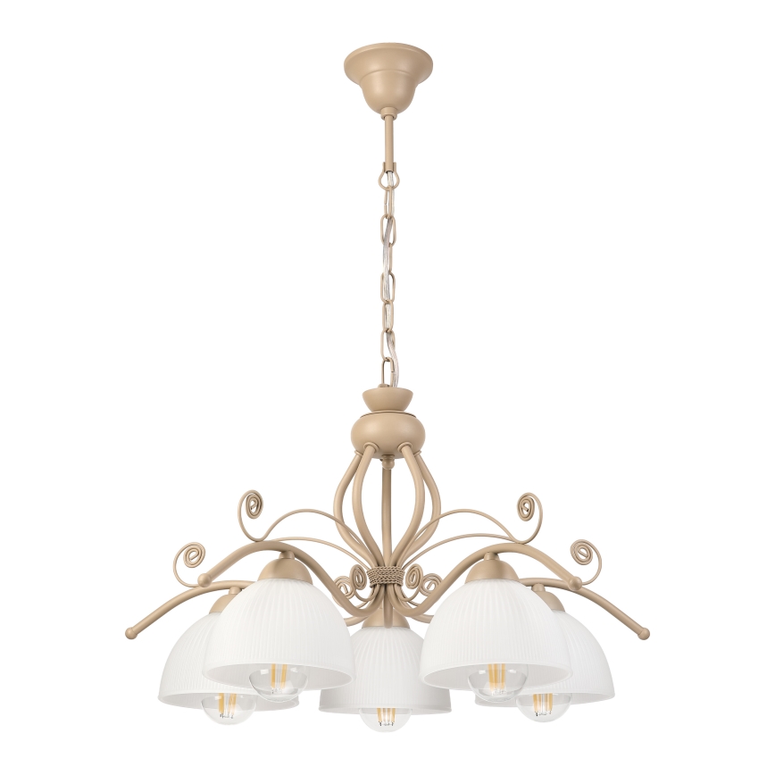Brilagi - Kronleuchter an Kette ANTICO MODERN 5xE27/60W/230V beige