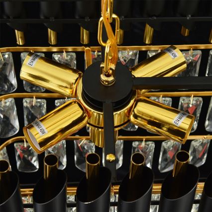 Brilagi - Kronleuchter an Kette ECLIPSE 10xE14/10W/230V 78x28 cm schwarz/gold