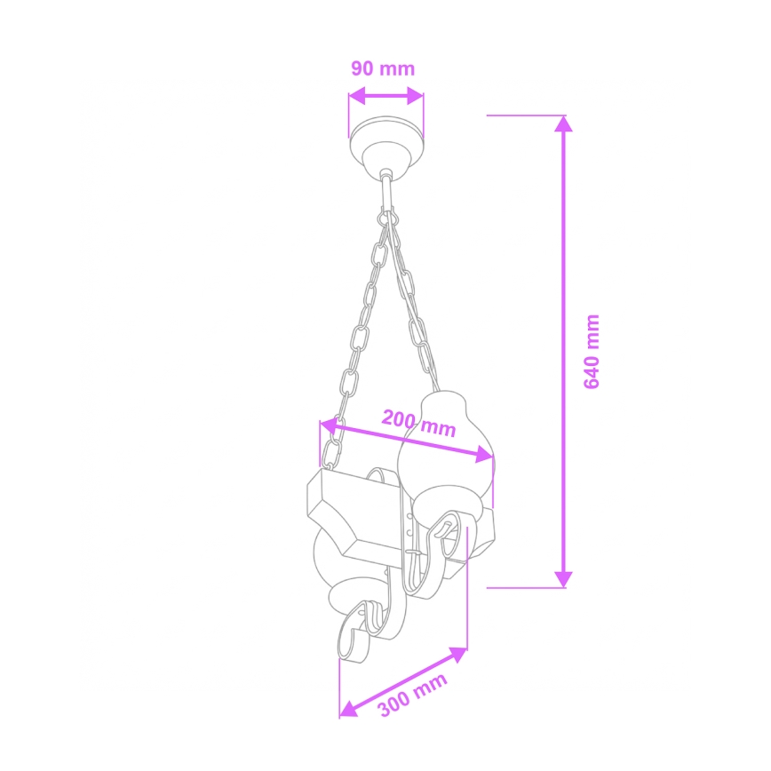 Brilagi - Kronleuchter an Kette QUEEN 2xE14/40W/230V Buche/Walnuss