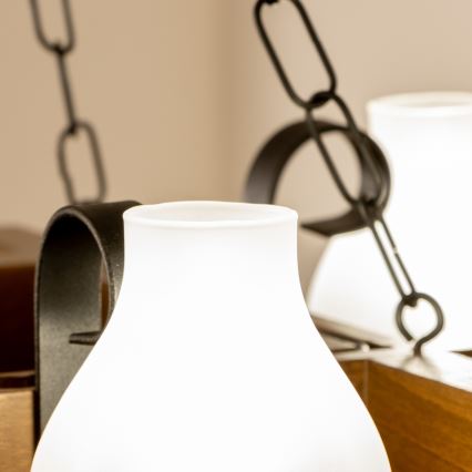 Brilagi - Kronleuchter an Kette QUEEN 4xE14/40W/230V Buche/Walnuss