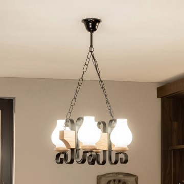 Brilagi - Kronleuchter an Kette QUEEN 4xE14/40W/230V Eiche