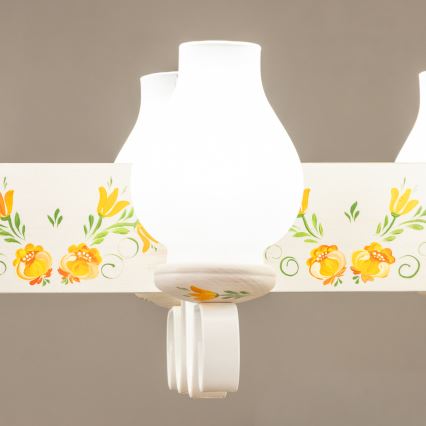 Brilagi - Kronleuchter an Kette QUEEN 6xE14/40W/230V Buche/cremefarben