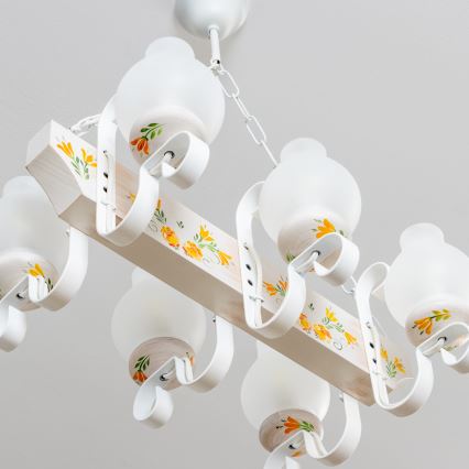 Brilagi - Kronleuchter an Kette QUEEN 6xE14/40W/230V Buche/cremefarben