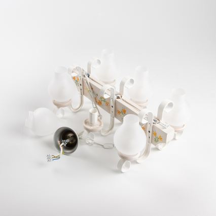 Brilagi - Kronleuchter an Kette QUEEN 6xE14/40W/230V Buche/cremefarben