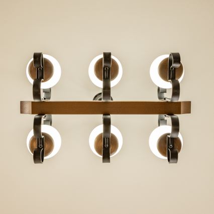 Brilagi - Kronleuchter an Kette QUEEN 6xE14/40W/230V Buche/Walnuss