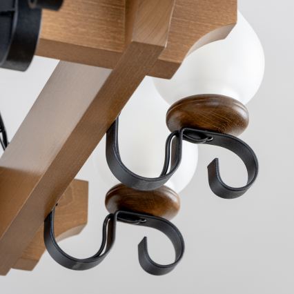 Brilagi - Kronleuchter an Kette QUEEN 8xE14/40W/230V Buche/Walnuss