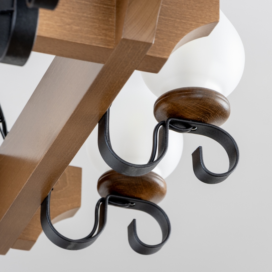 Brilagi - Kronleuchter an Kette QUEEN 8xE14/40W/230V Buche/Walnuss