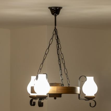 Brilagi - Kronleuchter an Kette ROATA 3xE14/40W/230V Buche