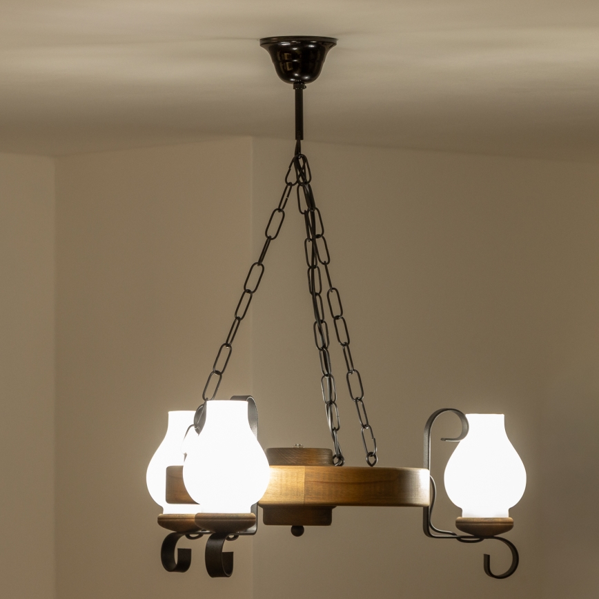 Brilagi - Kronleuchter an Kette ROATA 3xE14/40W/230V Buche