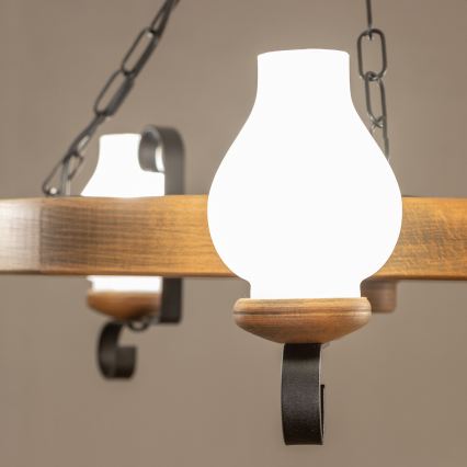 Brilagi - Kronleuchter an Kette ROATA 5xE14/40W/230V Ø 70 cm Buche