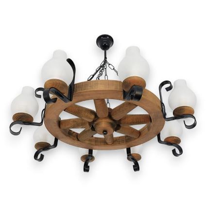 Brilagi - Kronleuchter an Kette ROATA 8xE14/40W/230V Buche