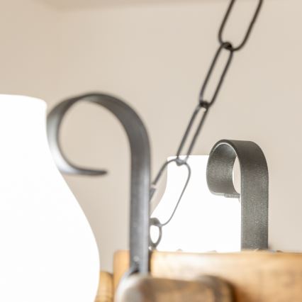 Brilagi - Kronleuchter an Kette TIMONA 4xE14/40W/230V Ø 50 cm Buche