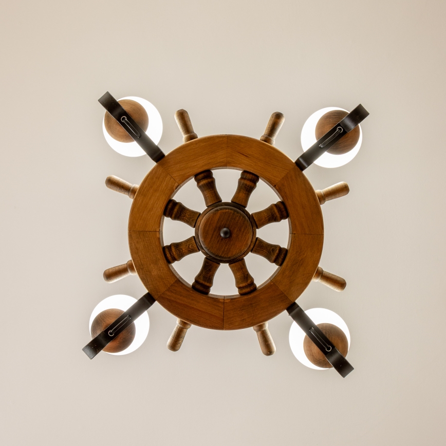 Brilagi - Kronleuchter an Kette TIMONA 4xE14/40W/230V Ø 50 cm Buche