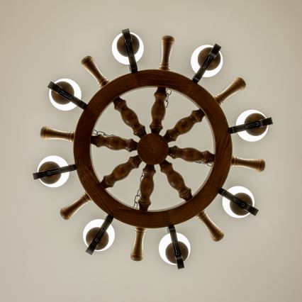 Brilagi - Kronleuchter an Kette TIMONA 8xE14/40W/230V Ø 70 cm Buche/Nussbaum